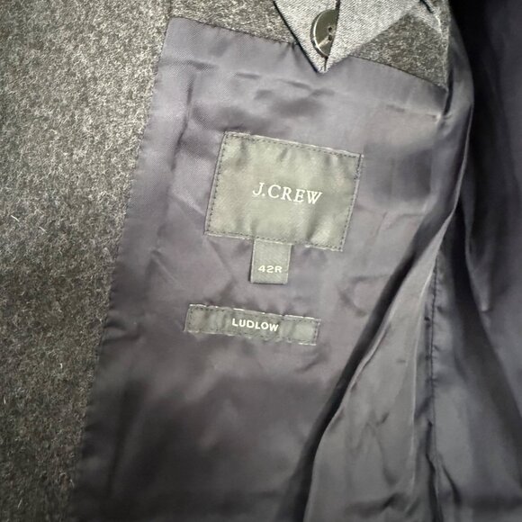 J Crew Wool Cashmere Ludlow Gray Long Line Top Coat Mens Size 42 Regular - Picture 2 of 7